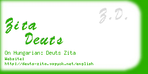 zita deuts business card